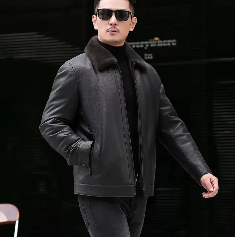 Deerskin Mink-Lined Jacket — front view