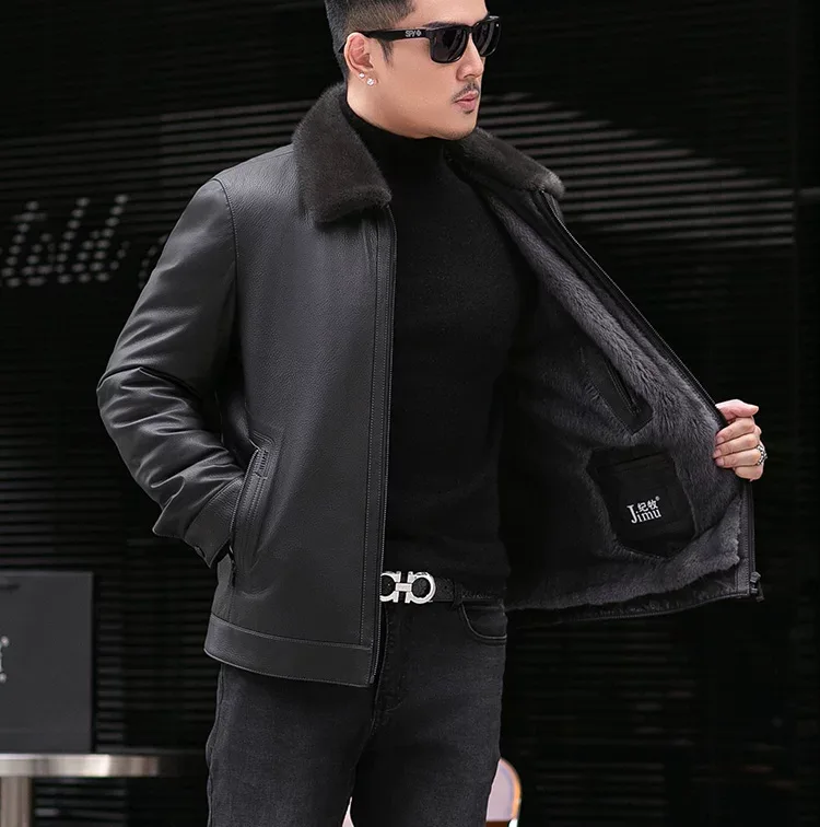 Deerskin Mink-Lined Jacket — detail view