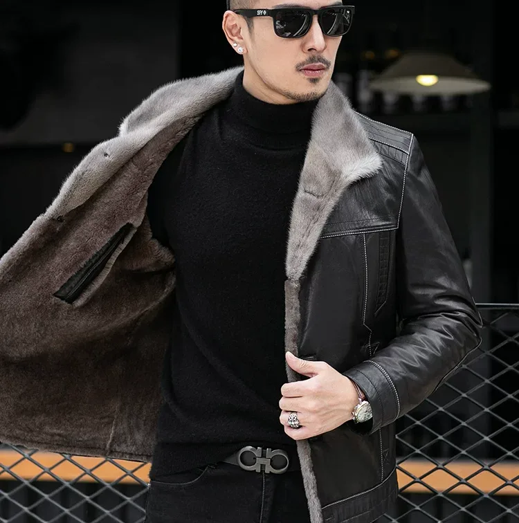 Goatskin Shearling Jacket — back view