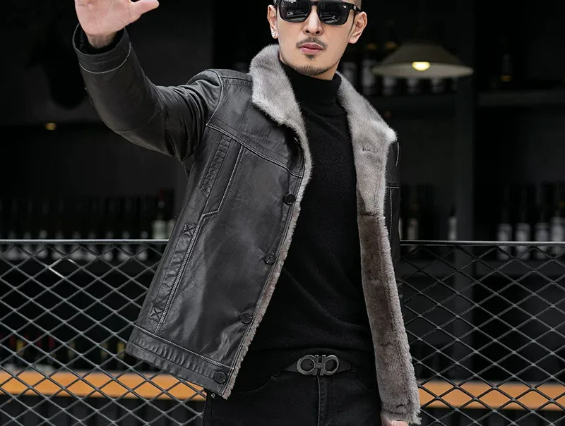 Goatskin Shearling Jacket — detail view